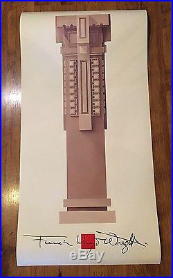 Original Frank Lloyd Wright -Oak Park Column Unity Church Poster Print -Mint