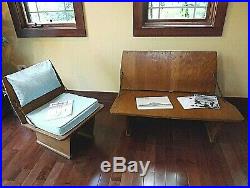 Original Frank Lloyd Wright Unitarian Church Corner Stage Seat Bench Only 2 Made