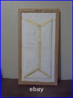 Original Handmade Cross Stitch Frank Lloyd Wright Stained Glass Window Framed #1