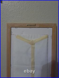 Original Handmade Cross Stitch Frank Lloyd Wright Stained Glass Window Framed #1