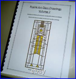 PRAIRIE ART GLASS DRAWINGS Volumes 1 & 2 DENNIS CASEY Frank Lloyd Wright WINDOWS