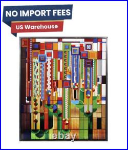 Pacific Trading Frank Lloyd Wright Saguaro Cactus Art Glass Wall Plaque 11'x13.7