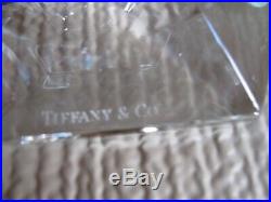 Pair 3 1/2 TIFFANY & Co. FLWRIGHT Frank Lloyd Wright 1986 Crystal Candlesticks