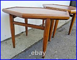 Pair Of Cool Lane Frank Lloyd Wright Usonian Style MID Century Modern End Tables