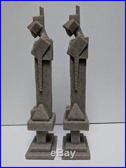Pair Of Frank Lloyd Wright (Style) Spirit Statues Made of a Composite