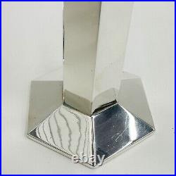 Pair Tiffany & Co Frank Lloyd Wright FDN Sterling Silver Modernist Candlesticks