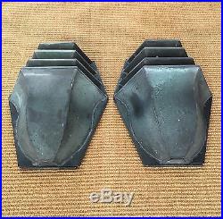 Pair of Arts & Crafts, Art Deco Patinated Brass Sconces Frank Lloyd Wright Style