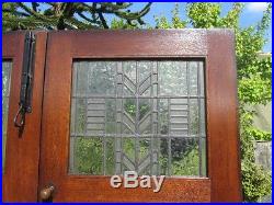Pair of Arts & Crafts Mission Oak Double Front Entry Doors Frank Lloyd Wright