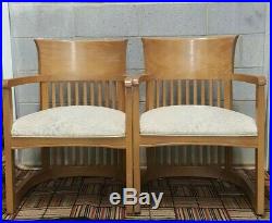 Pair of Frank Lloyd Wright Taliesin Barrel Style Chairs Contact for Shipping