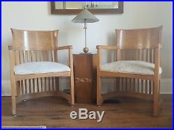 Pair of Frank Lloyd Wright Taliesin Barrel Style Chairs Contact for Shipping