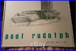 Paul Rudolph Event Poster PAUL RUDOLPH Signature (studied Frank Lloyd Wright)