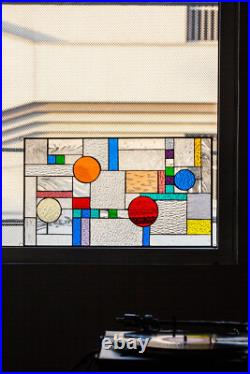 Planetarium Frank Lloyd Wright Insprd Tiffany Stained Glass 21 x 12 inches