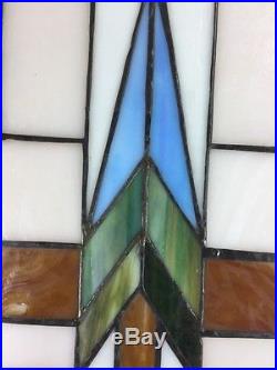 Prairie School Stained Glass Panel- Central Park Daniel Lamp Frank Lloyd Wright