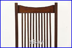 Prairie Style Oak Vintage Hall Chair, Rush Seat, Frank Lloyd Wright Design