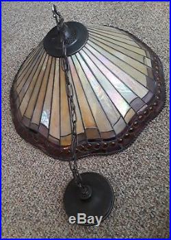 Quoizel STAINED GLASS FRANK LLOYD WRIGHT STYLE LAMP chandelier shade Art Deco