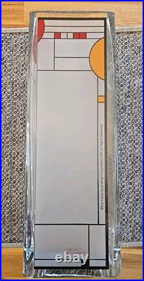 RARE 1997 FRANK LLOYD WRIGHT Engizia VASE Coonley Playhouse Stained Glass Design