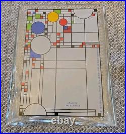 RARE 1997 FRANK LLOYD WRIGHT Engizia VASE Coonley Playhouse Stained Glass Design