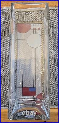 RARE 1997 FRANK LLOYD WRIGHT Engizia VASE Coonley Playhouse Stained Glass Design
