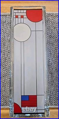 RARE 1997 FRANK LLOYD WRIGHT Engizia VASE Coonley Playhouse Stained Glass Design