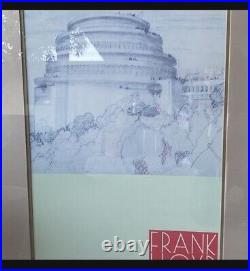 RARE 2 Frank Llyod Wright Architectural Framed Prints MCM Mid Century HUGE Art
