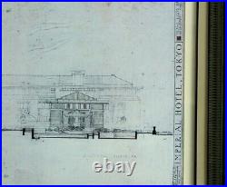 RARE. Frank Lloyd Wright Architectural Drawing Imperial Hotel. Tokyo Framed