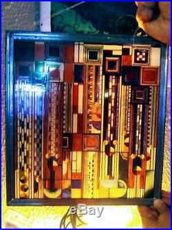 RARE Frank Lloyd Wright CollectionHanging Stained Glass Window Saguaro Forms