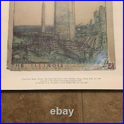 RARE Frank Lloyd Wright Orig 1989 Edita LTD Japan The Illinois Mile High Poster