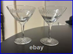 RARE Frank Lloyd Wright The Imperial Hotel Cocktail Martini Glass Pair Set of 2