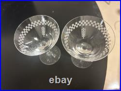 RARE Frank Lloyd Wright The Imperial Hotel Cocktail Martini Glass Pair Set of 2