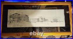 RARE. Frank Llyod Wright Lithograph Imperial Hotel Tokoyo Architectural Framed