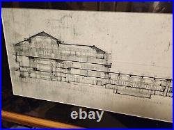 RARE. Frank Llyod Wright Lithograph Imperial Hotel Tokoyo Architectural Framed
