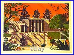 RARE GEORGE TOWNLEY Frank Lloyd Wright STORER HOUSE Limited Ed Print 6/100