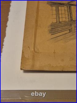 RARE Original Architectural drawing art Doak Martin pupil of Frank Lloyd Wright