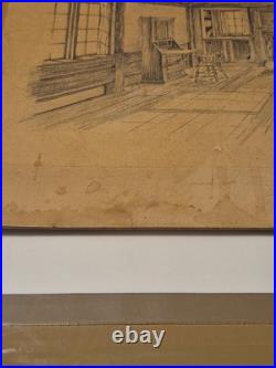 RARE Original Architectural drawing art Doak Martin pupil of Frank Lloyd Wright