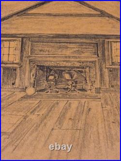 RARE Original Architectural drawing art Doak Martin pupil of Frank Lloyd Wright