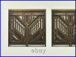 RARE Set Of 3 Frank Lloyd Wright Conley House Metal Ceiling Grates Tiles Framed