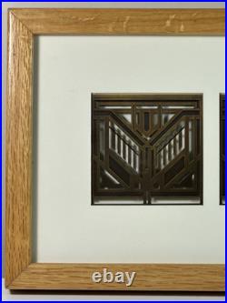 RARE Set Of 3 Frank Lloyd Wright Conley House Metal Ceiling Grates Tiles Framed
