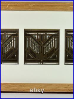 RARE Set Of 3 Frank Lloyd Wright Conley House Metal Ceiling Grates Tiles Framed