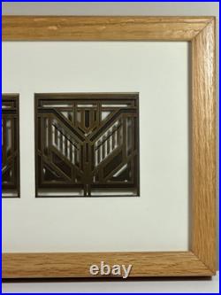 RARE Set Of 3 Frank Lloyd Wright Conley House Metal Ceiling Grates Tiles Framed