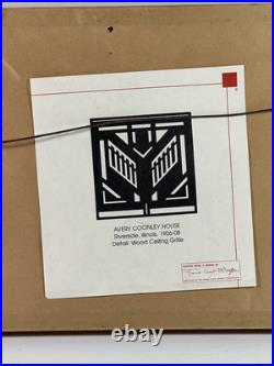 RARE Set Of 3 Frank Lloyd Wright Conley House Metal Ceiling Grates Tiles Framed