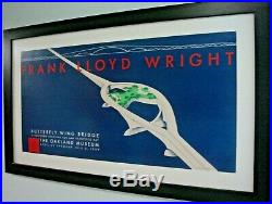 RARE Signed Limited Edition Frank Lloyd Wright Butterfly-Wing Bridge, Framed