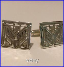 RARE VINTAGE Frank Lloyd Wright 925 Sterling Silver Cufflinks, MOMA New York