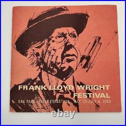RARE Vintage 1969 Frank Lloyd Wright Festival Oak Park & River Forest Programme