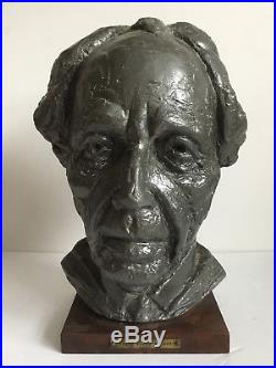 RARE Vtg Antique Frank Lloyd Wright Joseph Bust Artist Plaster Bronze Sculpture
