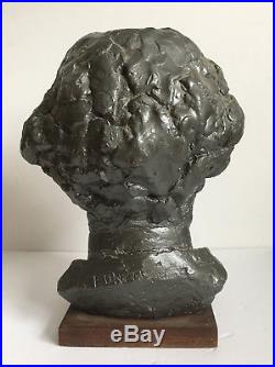 RARE Vtg Antique Frank Lloyd Wright Joseph Bust Artist Plaster Bronze Sculpture