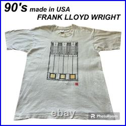 Rare 90S Usa Made Frank Lloyd Wright T-Shirt White Xl