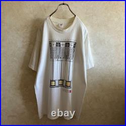 Rare 90S Usa Made Frank Lloyd Wright T-Shirt White Xl