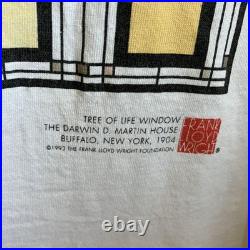 Rare 90S Usa Made Frank Lloyd Wright T-Shirt White Xl