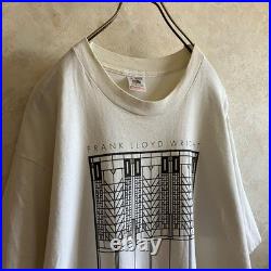 Rare 90S Usa Made Frank Lloyd Wright T-Shirt White Xl