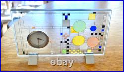 Rare FRANK LLOYD WRIGHT + BULOVA Coonley Playhouse Desk Table Clock Perfect